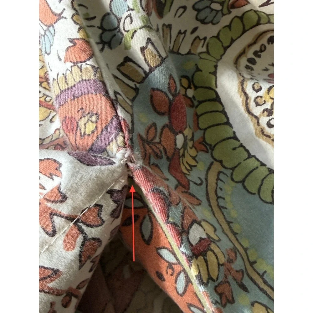 Pottery Barn Paisley Duvet Cover Multi Color Boho Bedding Terracotta Sage Blue